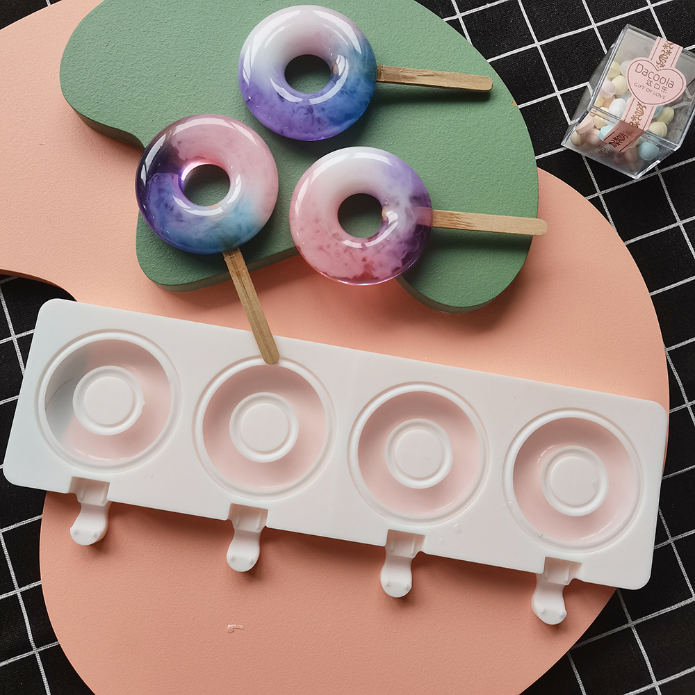 Donut Mold Silicone - Large Donut 4 Cavity Ice Cream