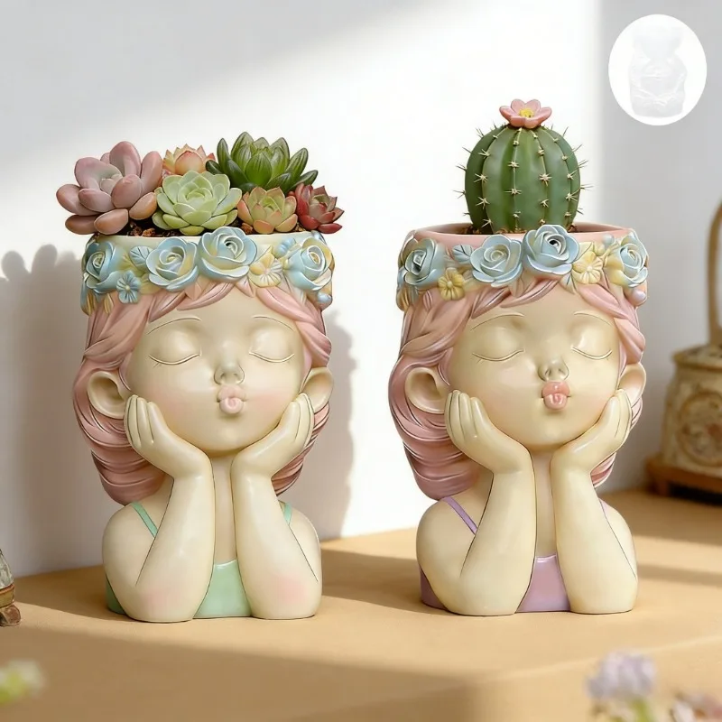 Potsticker Mold - Pouting Girl With Flower Crown Flowerpot