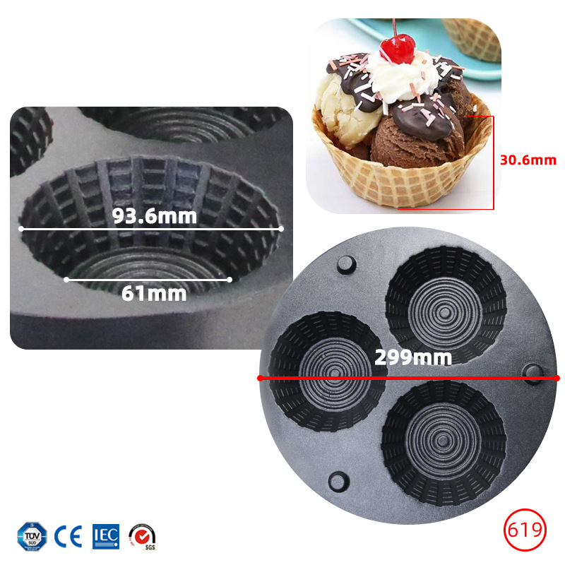 Commercial Triple-Hole Ice Cre - Waffle Cone Maker recensie en prijs