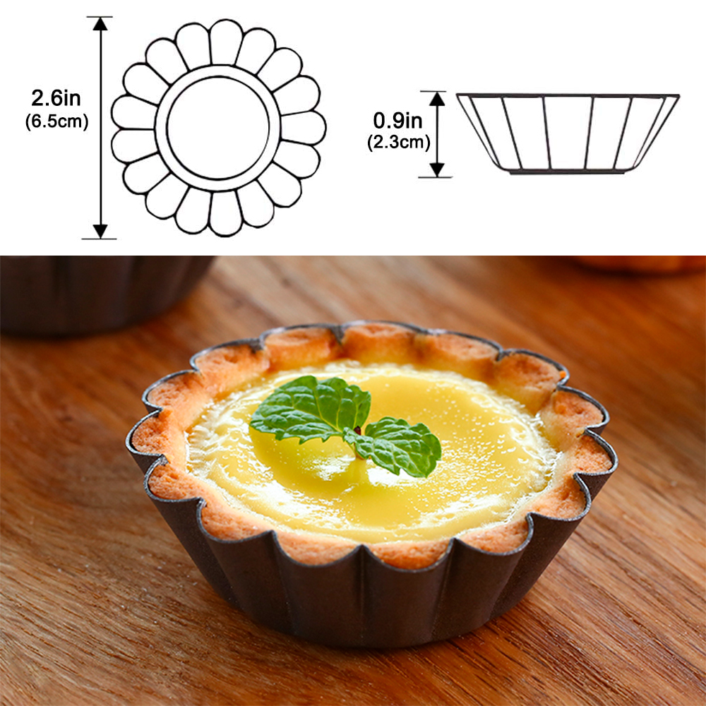 12Pcs Pan Mold Tart Quiche Fla - Egg Waffle Pan recensie en prijs