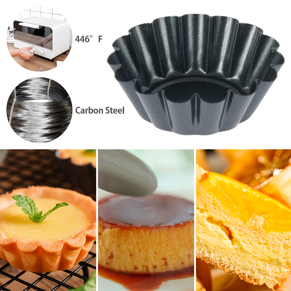 12Pcs Pan Mold Tart Quiche Fla - Egg Waffle Pan recensie en prijs