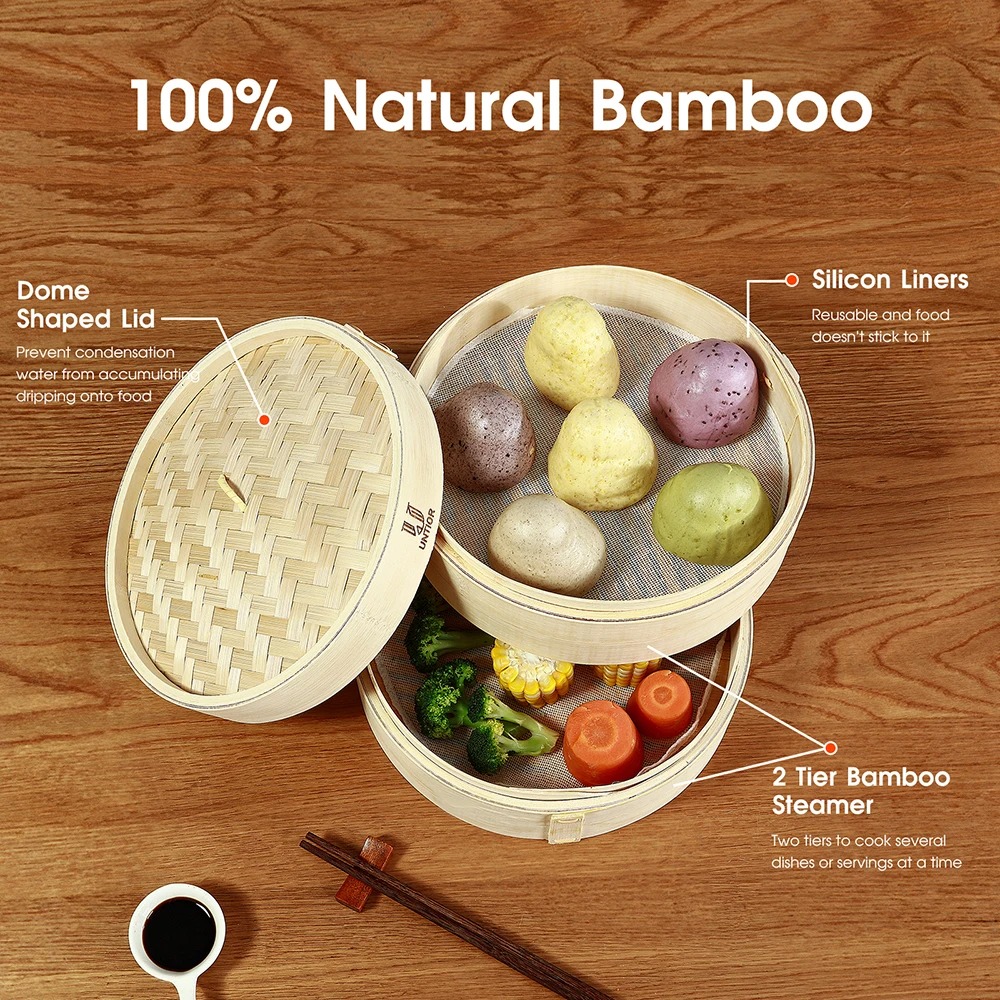 Bamboo Steamer Basket with Lid - Bao Steamer Bamboo recensie en prijs