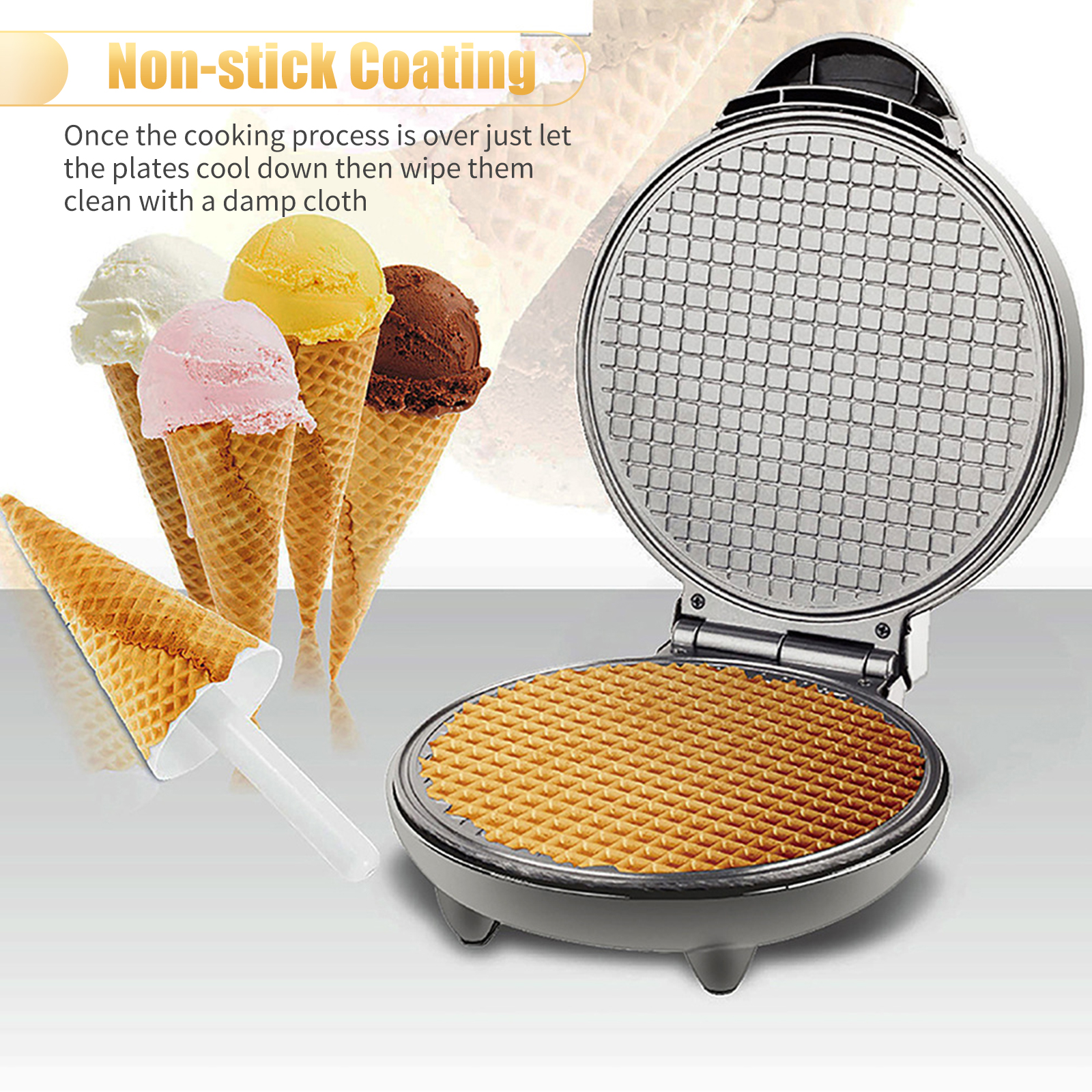 1200W Waffle Maker Nonstick Ba - Waffle Cone Maker recensie en prijs