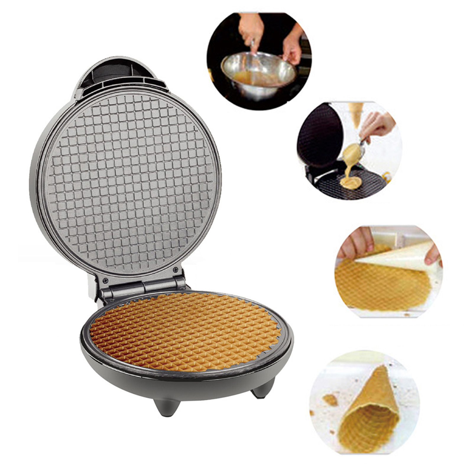 1200W Waffle Maker Nonstick Ba - Waffle Cone Maker recensie en prijs