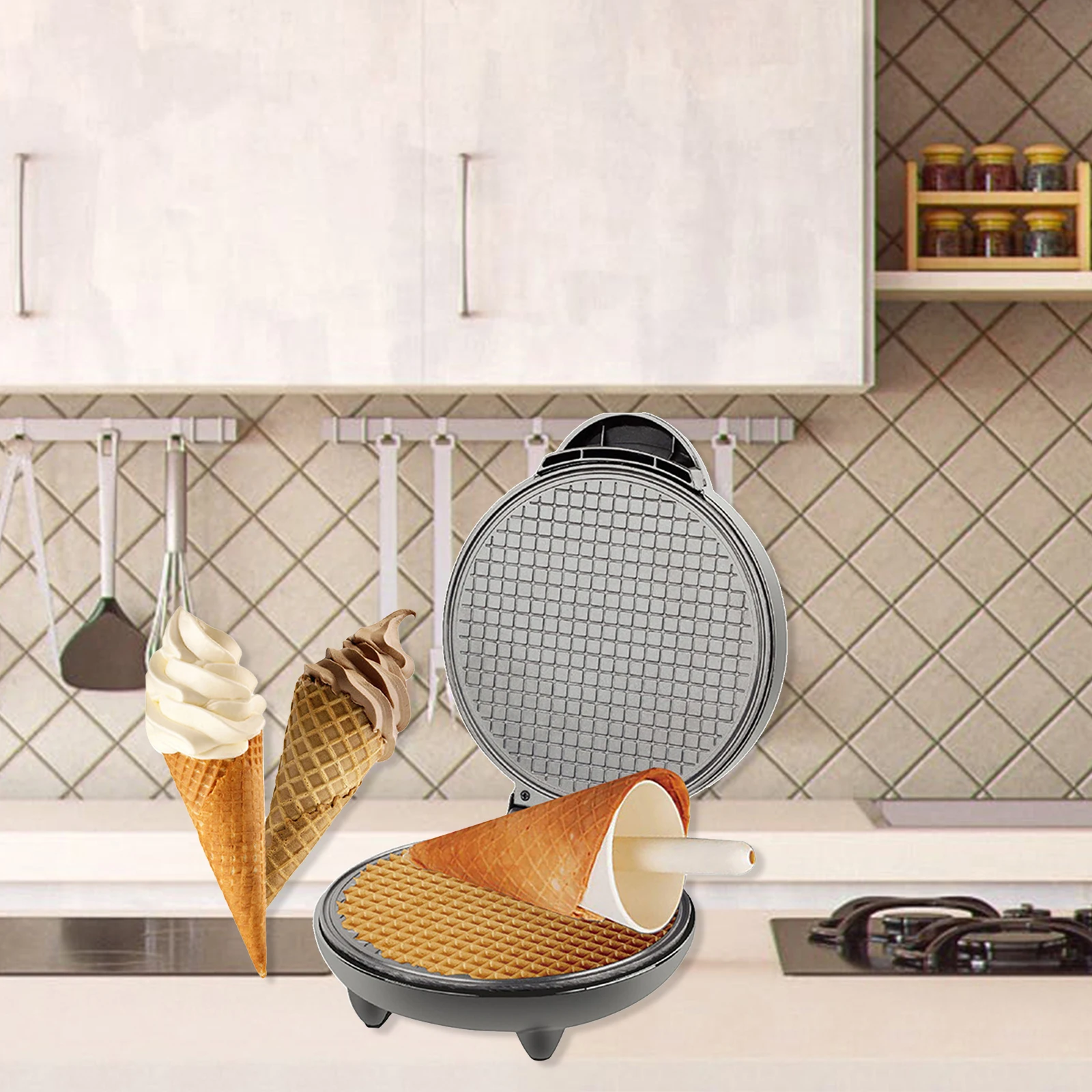1200W Waffle Maker Nonstick Ba - Waffle Cone Maker recensie en prijs