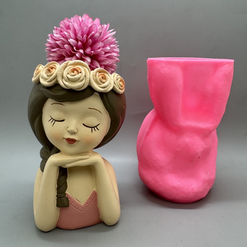 Cute girl flower pot silicone  - Potsticker Mold recensie en prijs