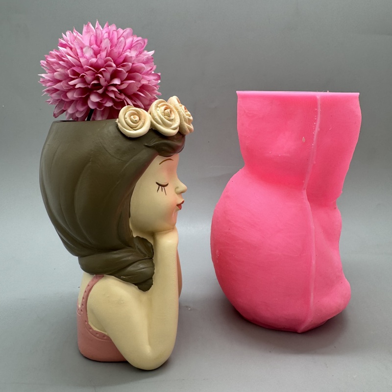 Cute girl flower pot silicone  - Potsticker Mold recensie en prijs
