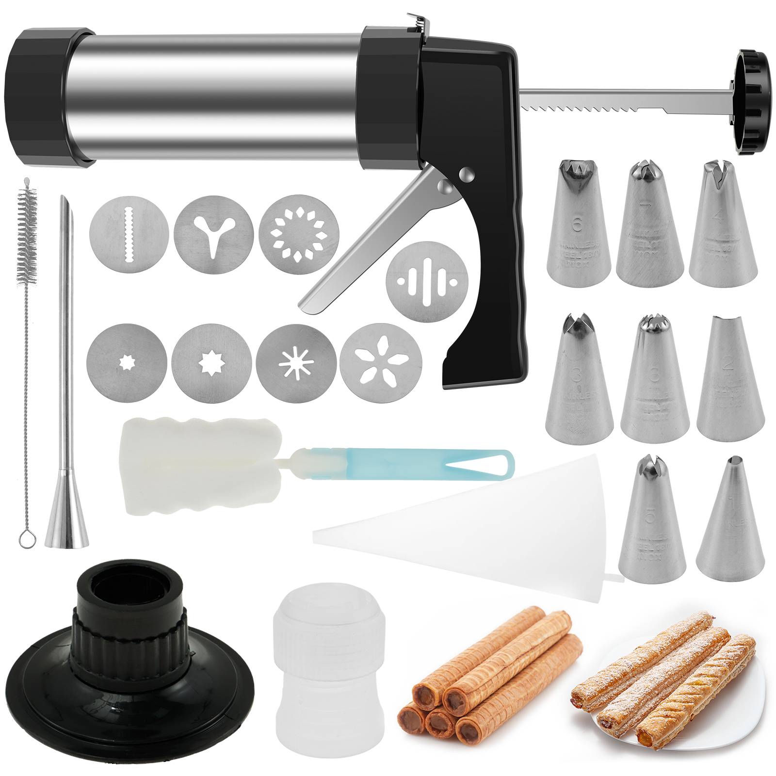 Stainless Steel Cookie Gun Chu - Churros Maker Gun recensie en prijs