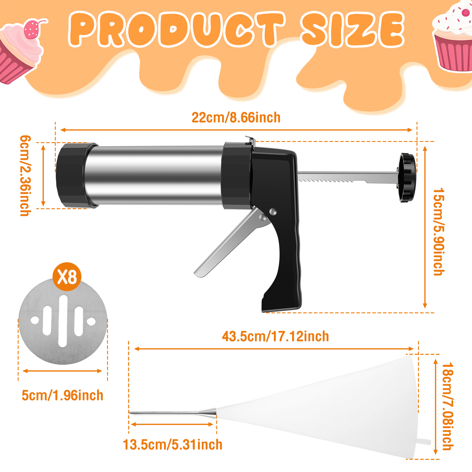 Stainless Steel Cookie Gun Chu - Churros Maker Gun recensie en prijs