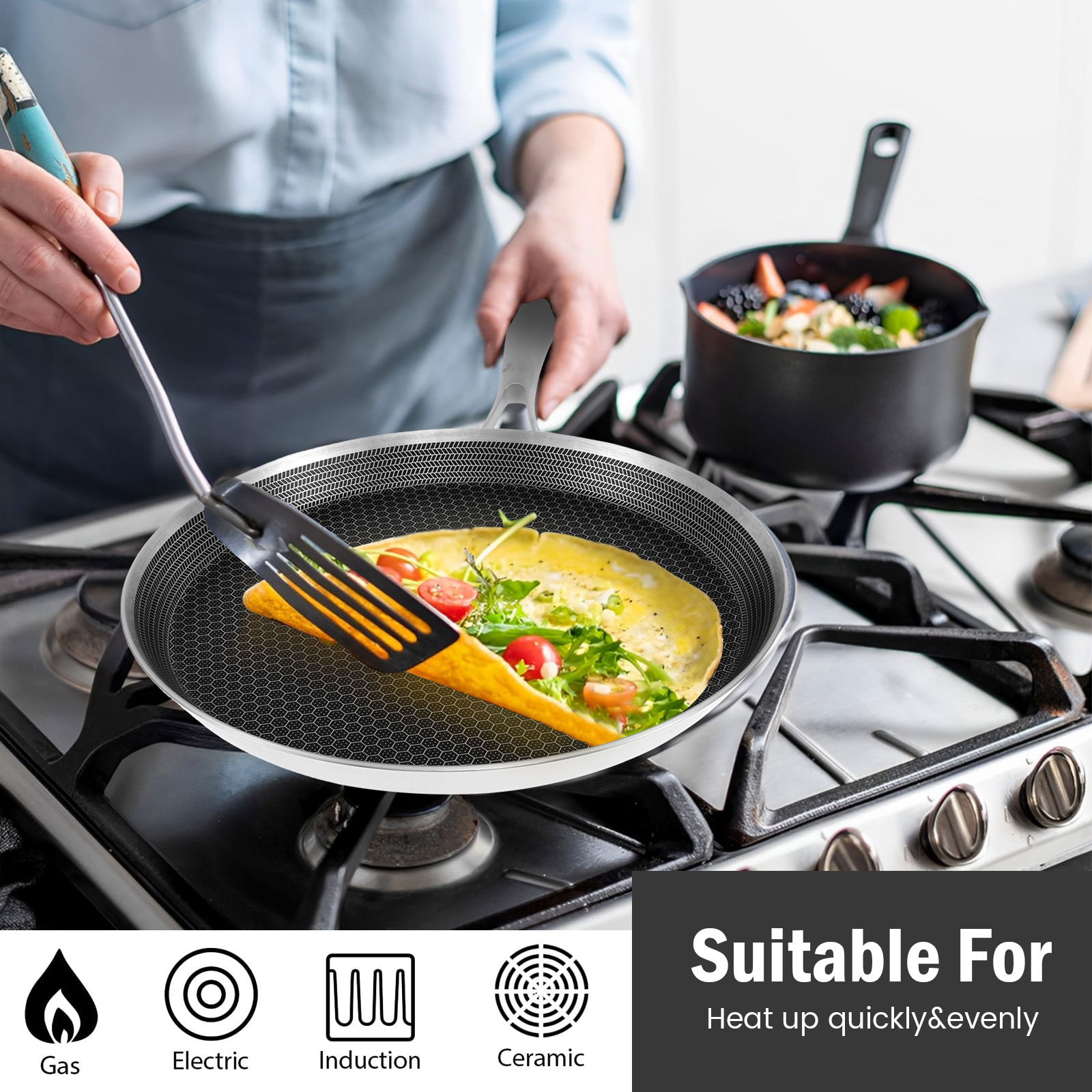 Stainless Steel Frying Pan Non - Danish Pancake Pan recensie en prijs