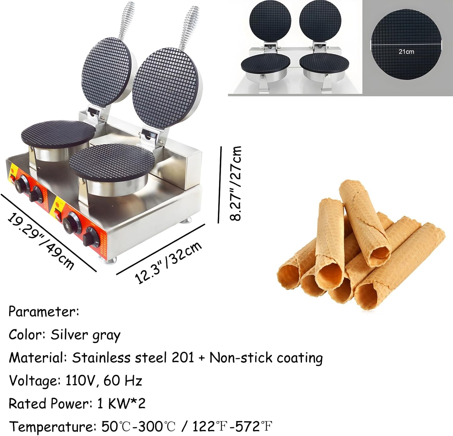 110V Commercial Double Station - Waffle Cone Maker recensie en prijs