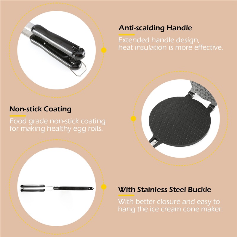 22cm Non-Stick Egg Roll Waffle - Waffle Cone Maker recensie en prijs