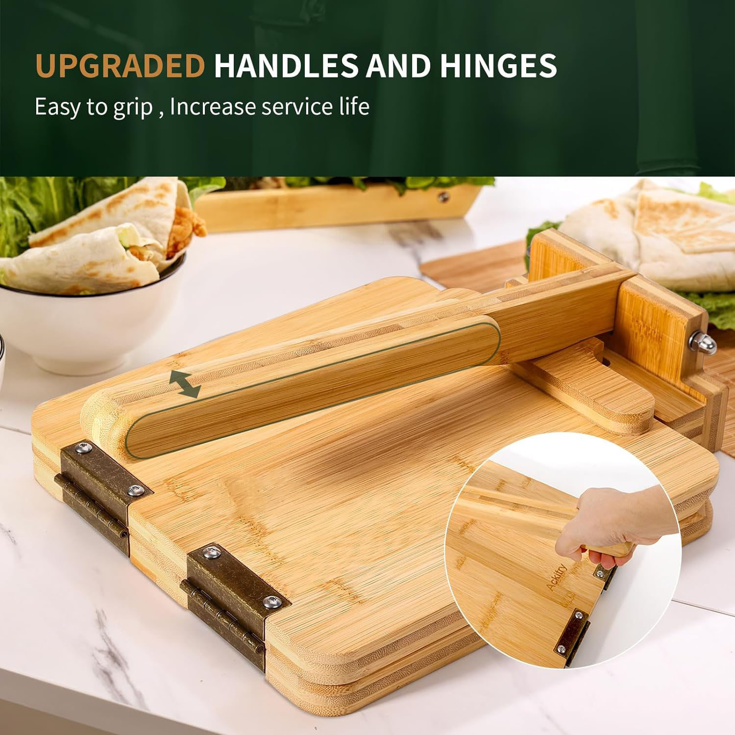 Hot-selling bamboo and wood to - Dumpling Press Set recensie en prijs