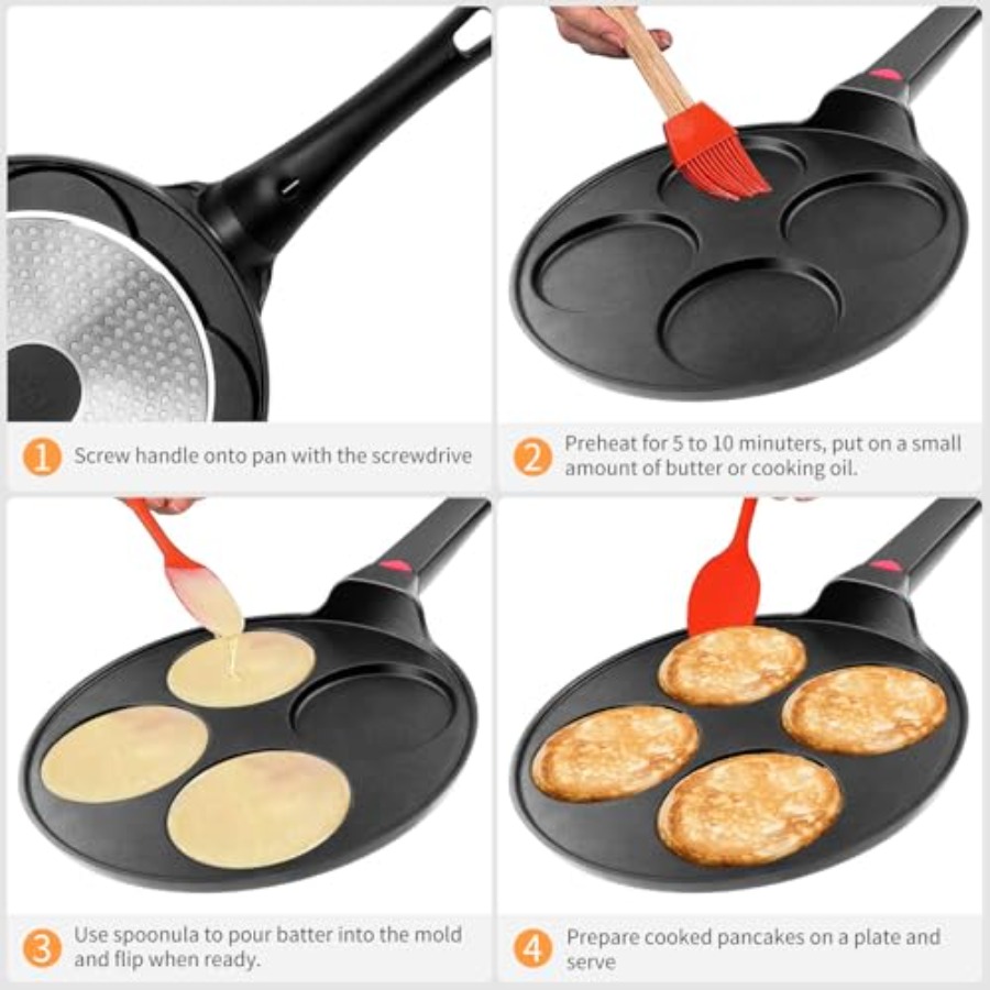 Pancake Pan Nonstick-Suitable  - Mini Pancake Griddle recensie en prijs