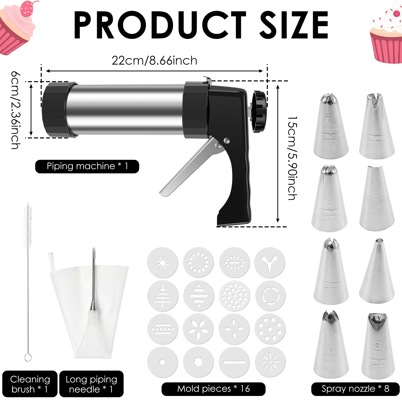 Stainless Steel Cookie Gun Chu - Churros Maker Gun recensie en prijs