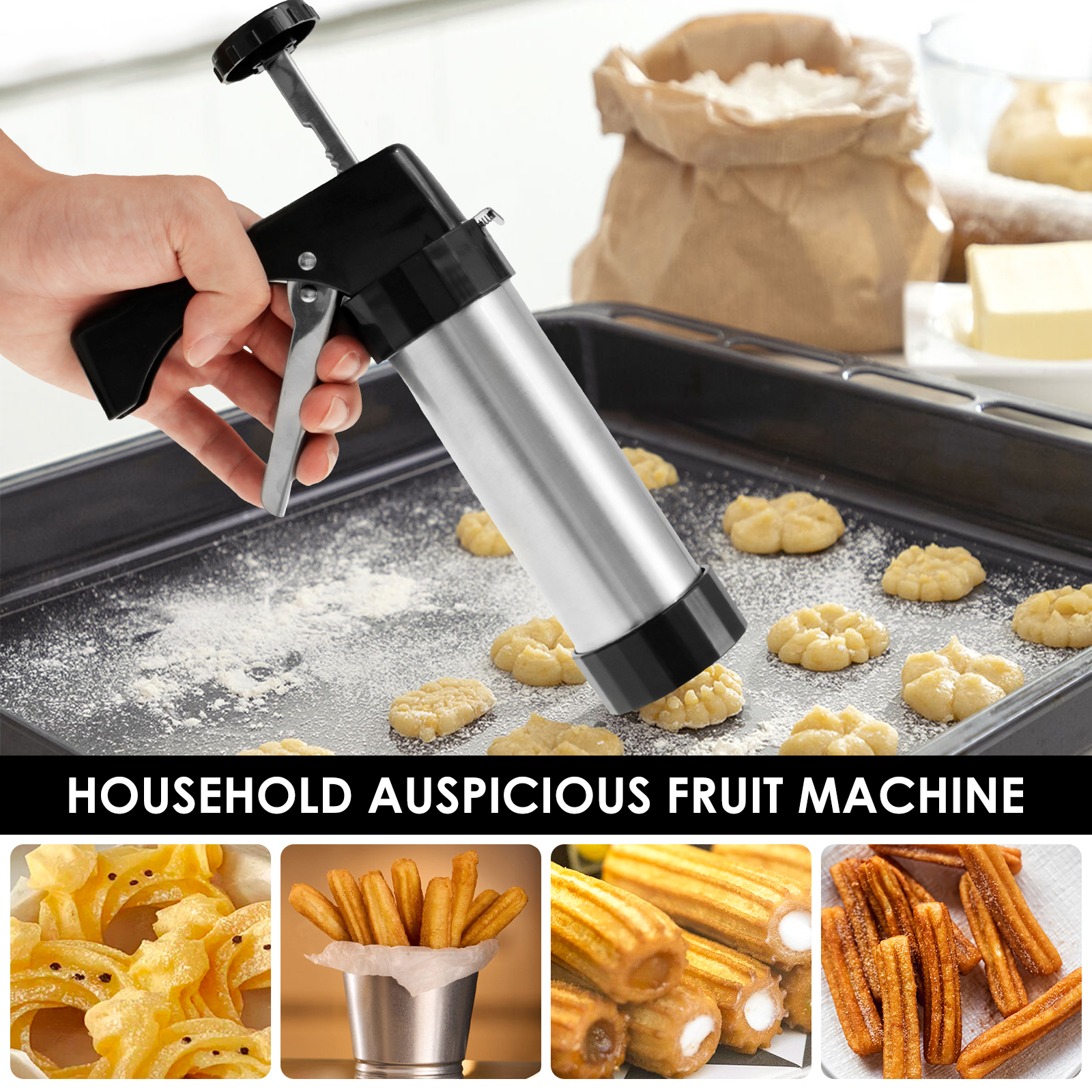 Stainless Steel Cookie Gun Chu - Churros Maker Gun recensie en prijs